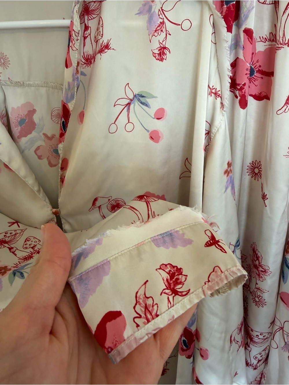Free People Intimately Floral Cream Women's Pajama Set Size L - Picture 8 of 9